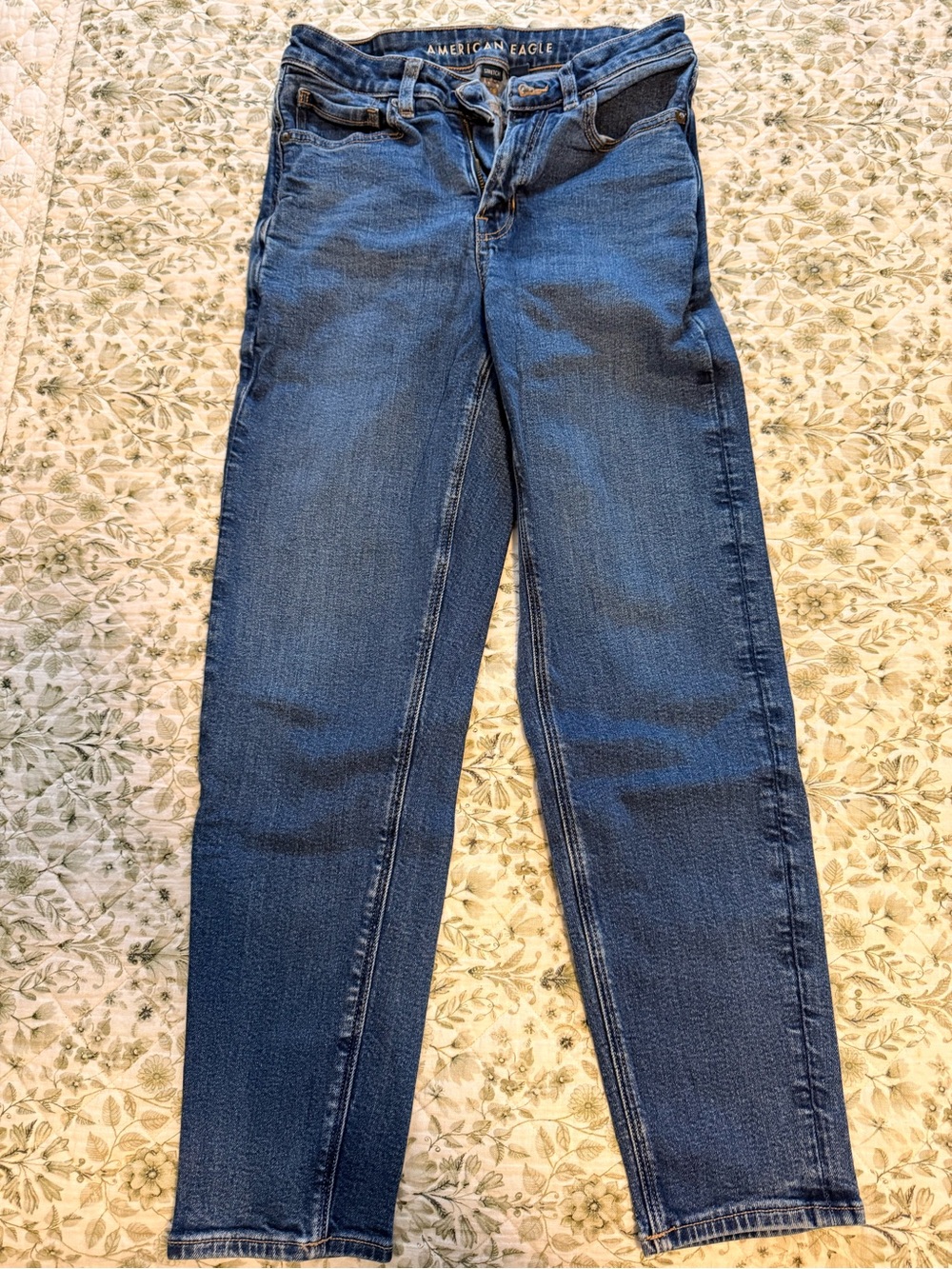 American Eagle Outfitters Dark Blue Straight-Leg Jeans